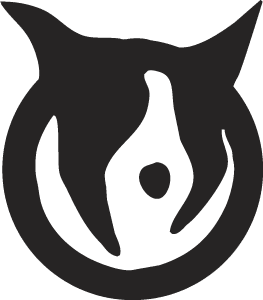 Cat silhouette with abstract white figure inside